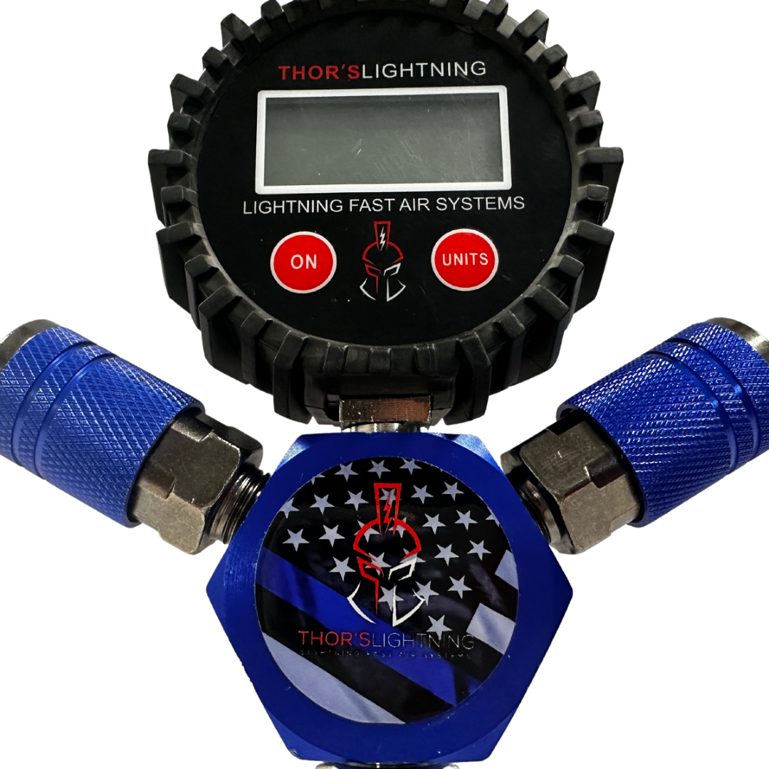 Thor's Lightning Thor's Hammer Air Compressor Hose Manifold Thin Blue Line Edition   2 Thor's Lightning Thor's Hammer Air Compressor Hose Manifold Thin Blue Line Edition   2